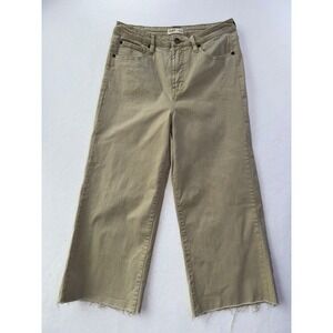 Oat New York Womens Tan Khaki Size 10 30 Capris High Rise Wide Leg Jeans Pants